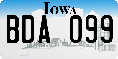 IA license plate BDA099