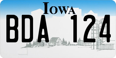 IA license plate BDA124
