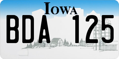 IA license plate BDA125