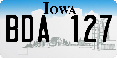 IA license plate BDA127