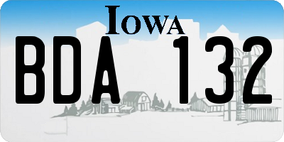 IA license plate BDA132