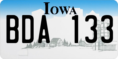 IA license plate BDA133