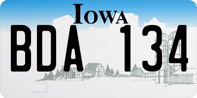 IA license plate BDA134