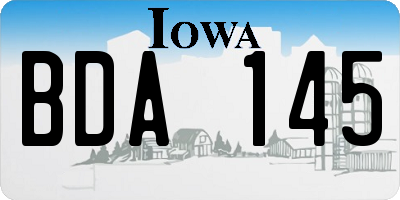 IA license plate BDA145