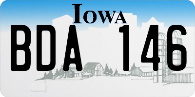 IA license plate BDA146