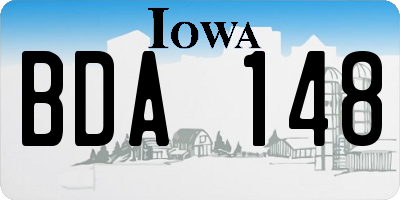 IA license plate BDA148
