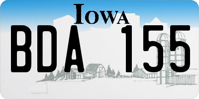 IA license plate BDA155