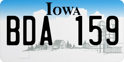 IA license plate BDA159
