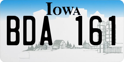 IA license plate BDA161