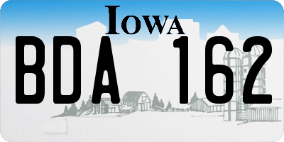 IA license plate BDA162