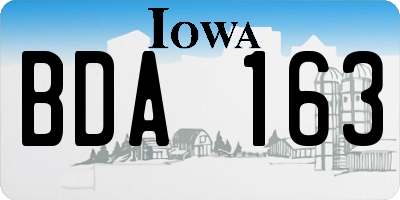 IA license plate BDA163