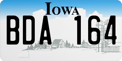 IA license plate BDA164