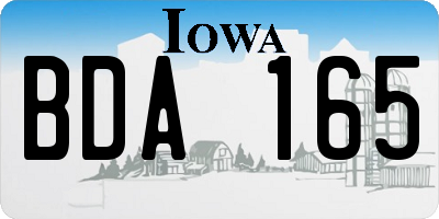 IA license plate BDA165