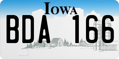 IA license plate BDA166