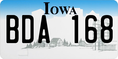 IA license plate BDA168