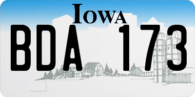 IA license plate BDA173