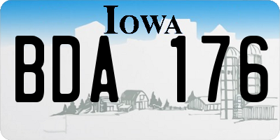 IA license plate BDA176