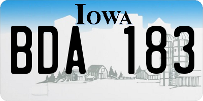 IA license plate BDA183