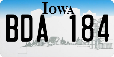 IA license plate BDA184