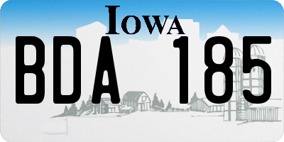IA license plate BDA185