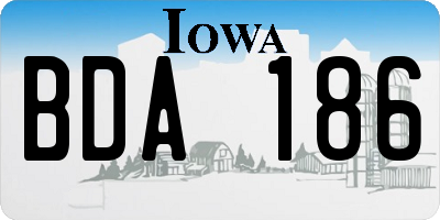 IA license plate BDA186