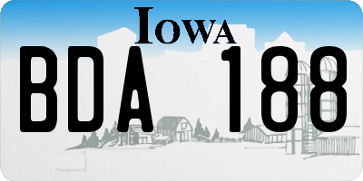 IA license plate BDA188