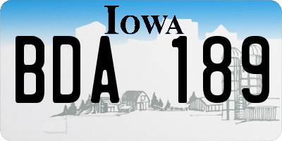 IA license plate BDA189