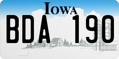 IA license plate BDA190