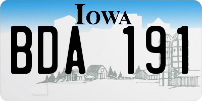 IA license plate BDA191