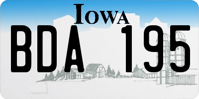 IA license plate BDA195