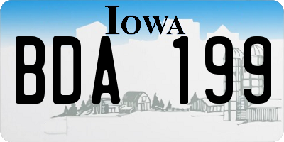 IA license plate BDA199
