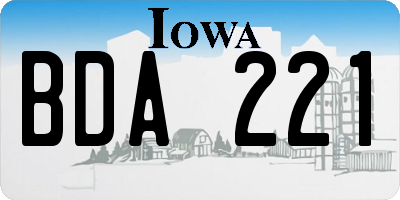IA license plate BDA221