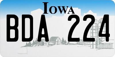 IA license plate BDA224