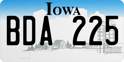 IA license plate BDA225