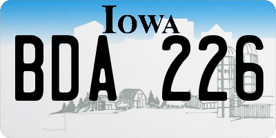 IA license plate BDA226