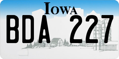 IA license plate BDA227