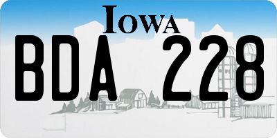 IA license plate BDA228