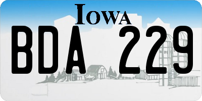 IA license plate BDA229