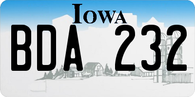 IA license plate BDA232