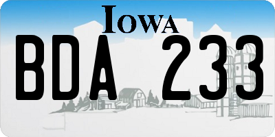 IA license plate BDA233