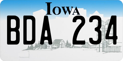 IA license plate BDA234