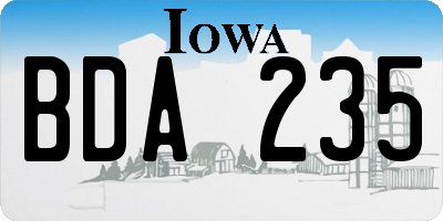 IA license plate BDA235