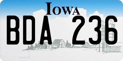 IA license plate BDA236