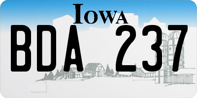IA license plate BDA237