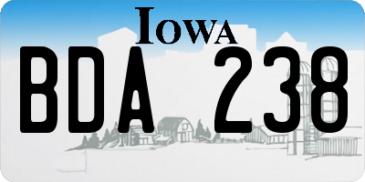 IA license plate BDA238