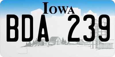 IA license plate BDA239