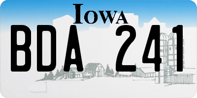 IA license plate BDA241