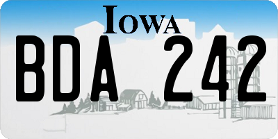 IA license plate BDA242
