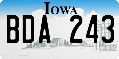 IA license plate BDA243