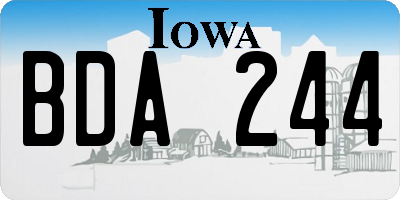 IA license plate BDA244